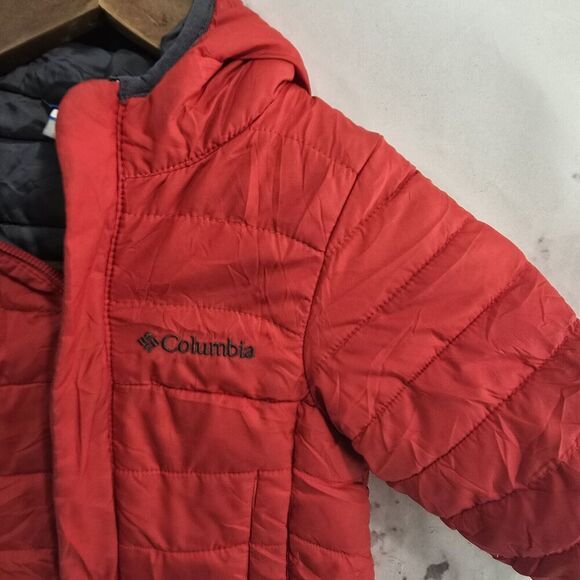 Columbia Jacket Boys 2T Red Coat Youth Powder Light Puffer Hooded Synthetic - Picture 13 of 14